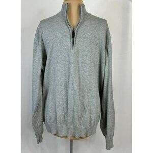 IZOD Men’s XL Gray 1/4 Zip Cotton Pullover Sweater